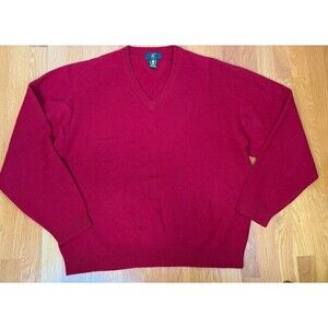 Vintage Club Room Wool Shetland Sweater Men’s  XL Red 90s  Cottage Preppy